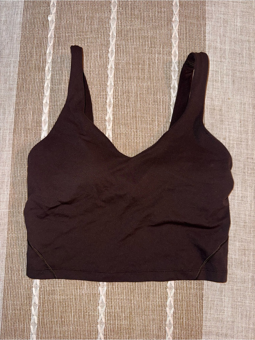lululemon athletica Brown V-Neck Longline Sports Bra
